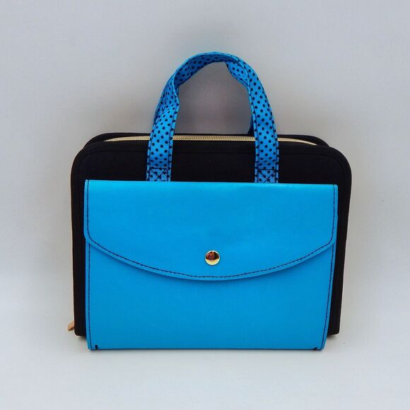 Bible Cover W Notebook Floral Black Teal Saved By Grace Through Faith Zippered - Picture 2 of 9